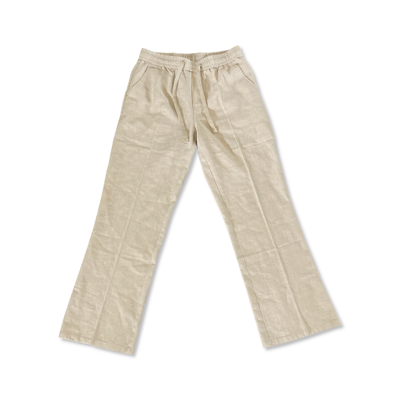 Baggy Fit Beige Linen Pants